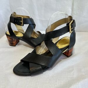 MK Heel Sandals W/ Faux tortoise Shell Heel.